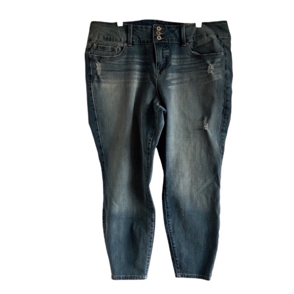 Torrid Distressed Jeggings Jeans Cascade Blue 22S Four Pockets Stretch